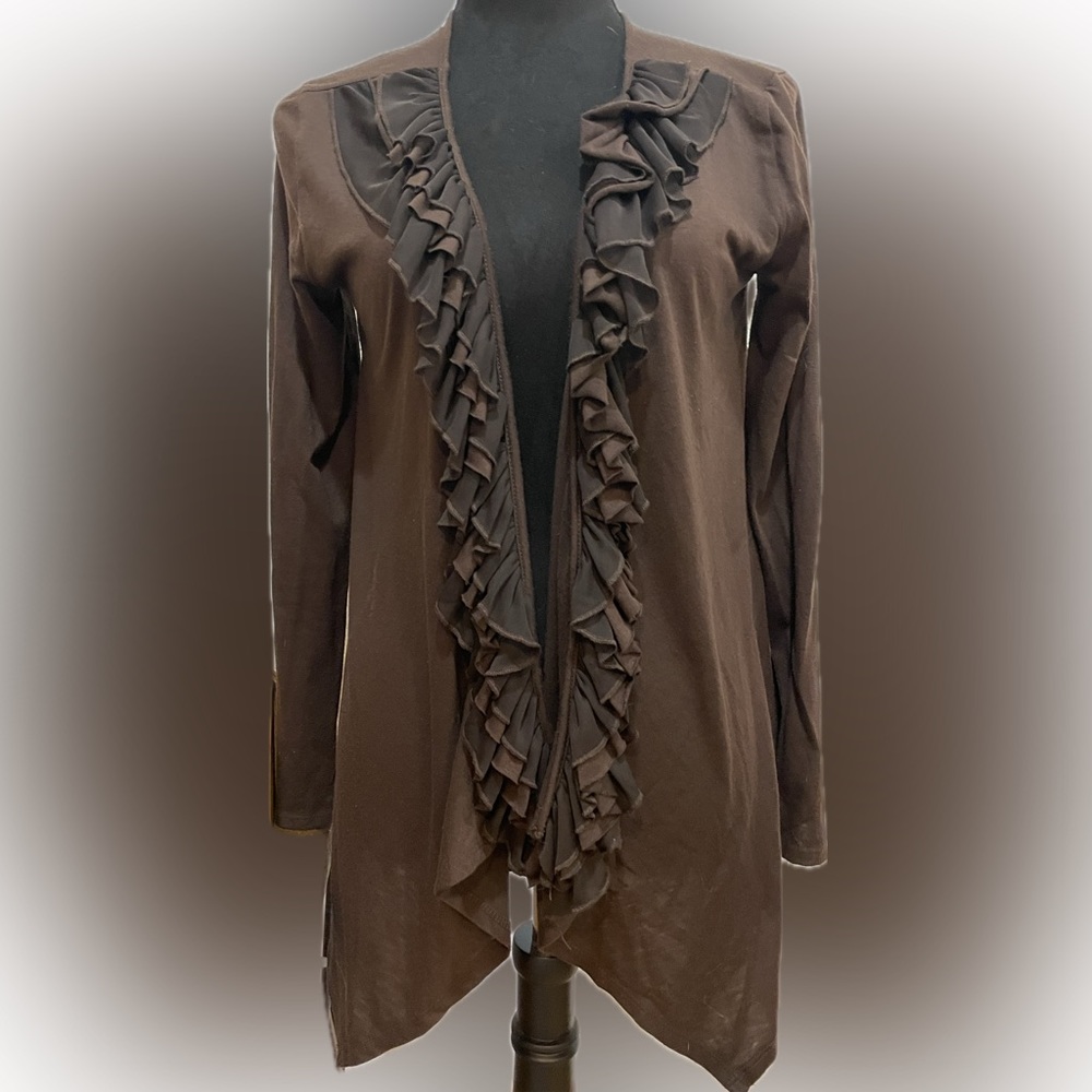 Vintage Suzie Triple Ruffle Open Cardigan - Picture 8 of 8